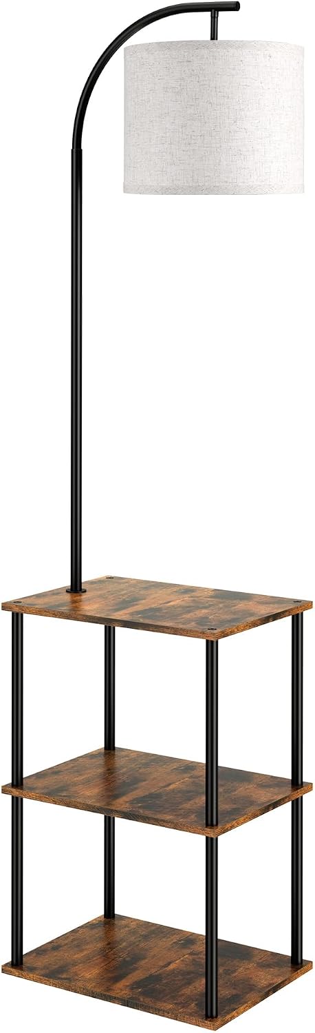 Floor Lamp with Table 2-Pack, Nightstands End Side Table for Living Room