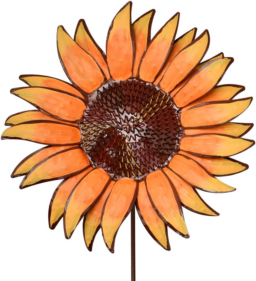 Metal Sunflower Garden Stakes Flower Yard Art Planter Stake Party Lawn Pathwa...