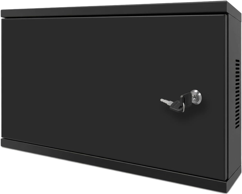 Electriduct 2U Wall Mount Rack Enclosure Network Cabinet Solid Door Black Pow...