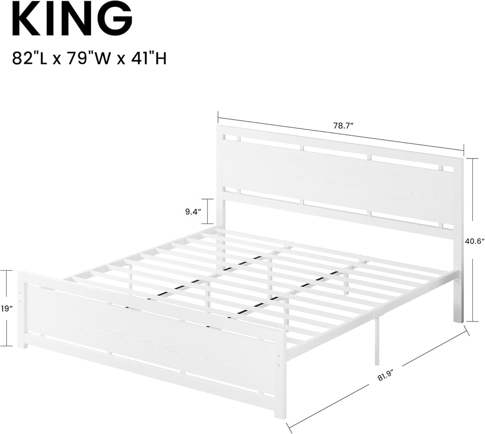 LIKIMIO King Size Bed Frame with Headboard and Footboard