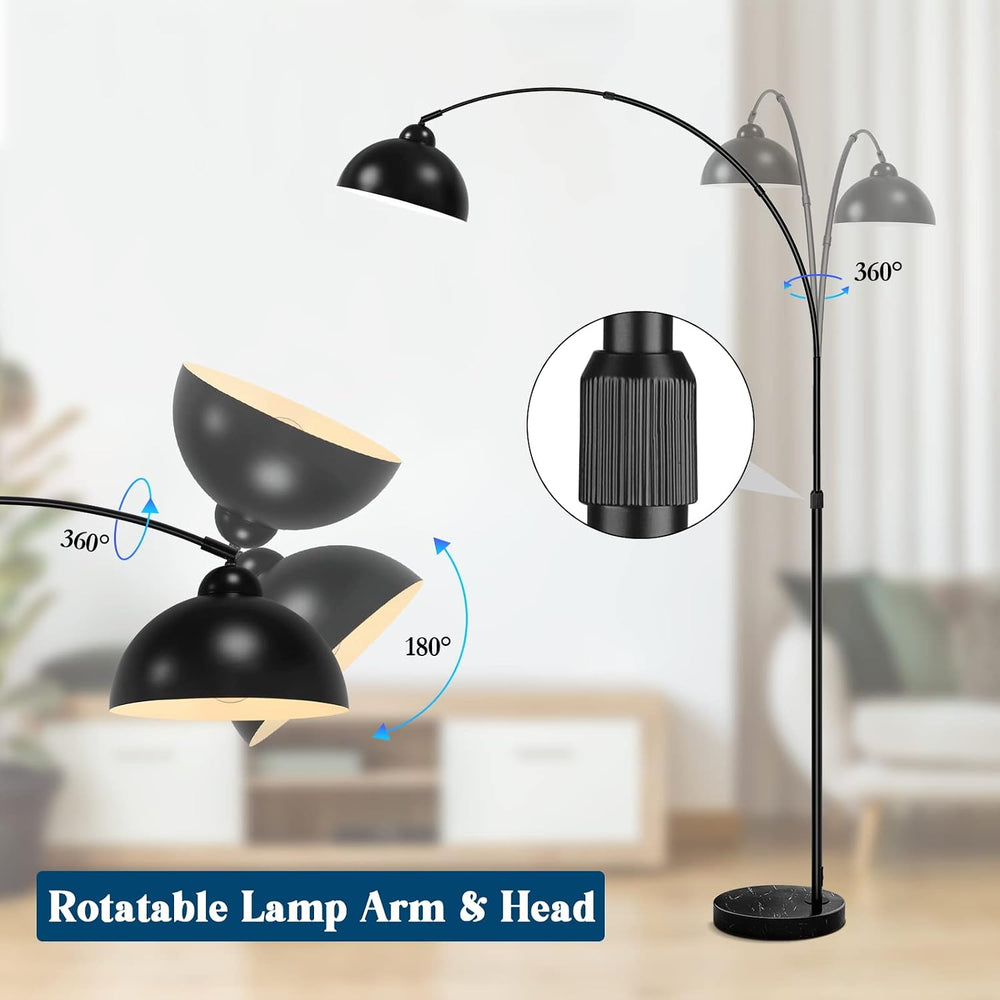 Arc Floor Lamp, Black Industrial Adjustable Over the Couch Stand Up Light