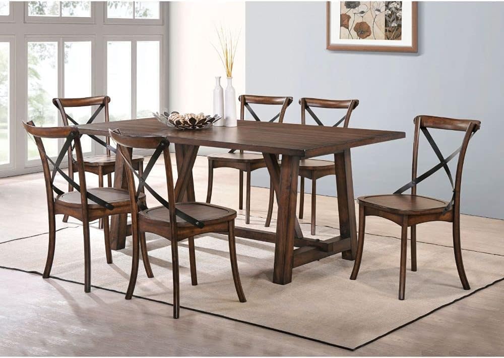 JUSTONE Set of 2 Cross Back Chair, Dining Chair Furniture 2-Pack, Sturdy X-Ba...