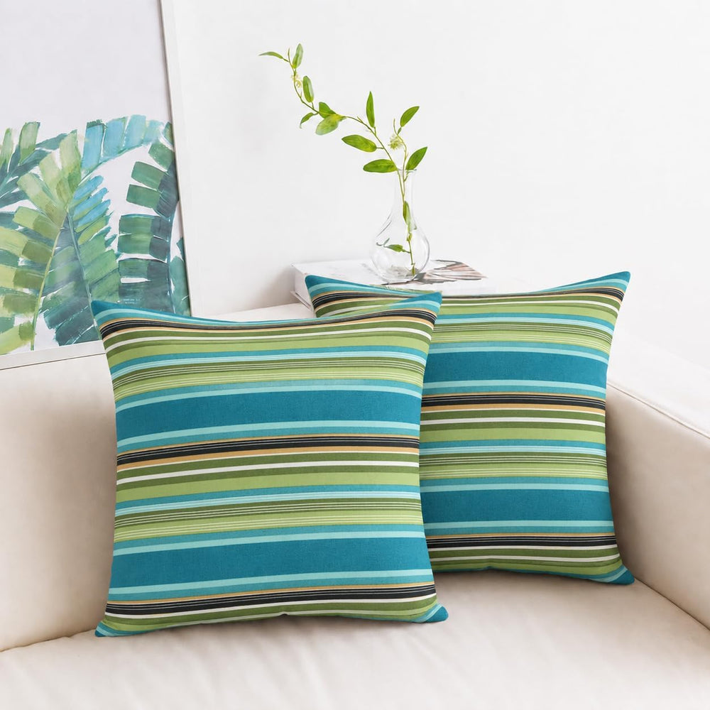Throw Pillow with Insert, Set of 2, Outdoor Indoor Waterproof Decorative Pati...