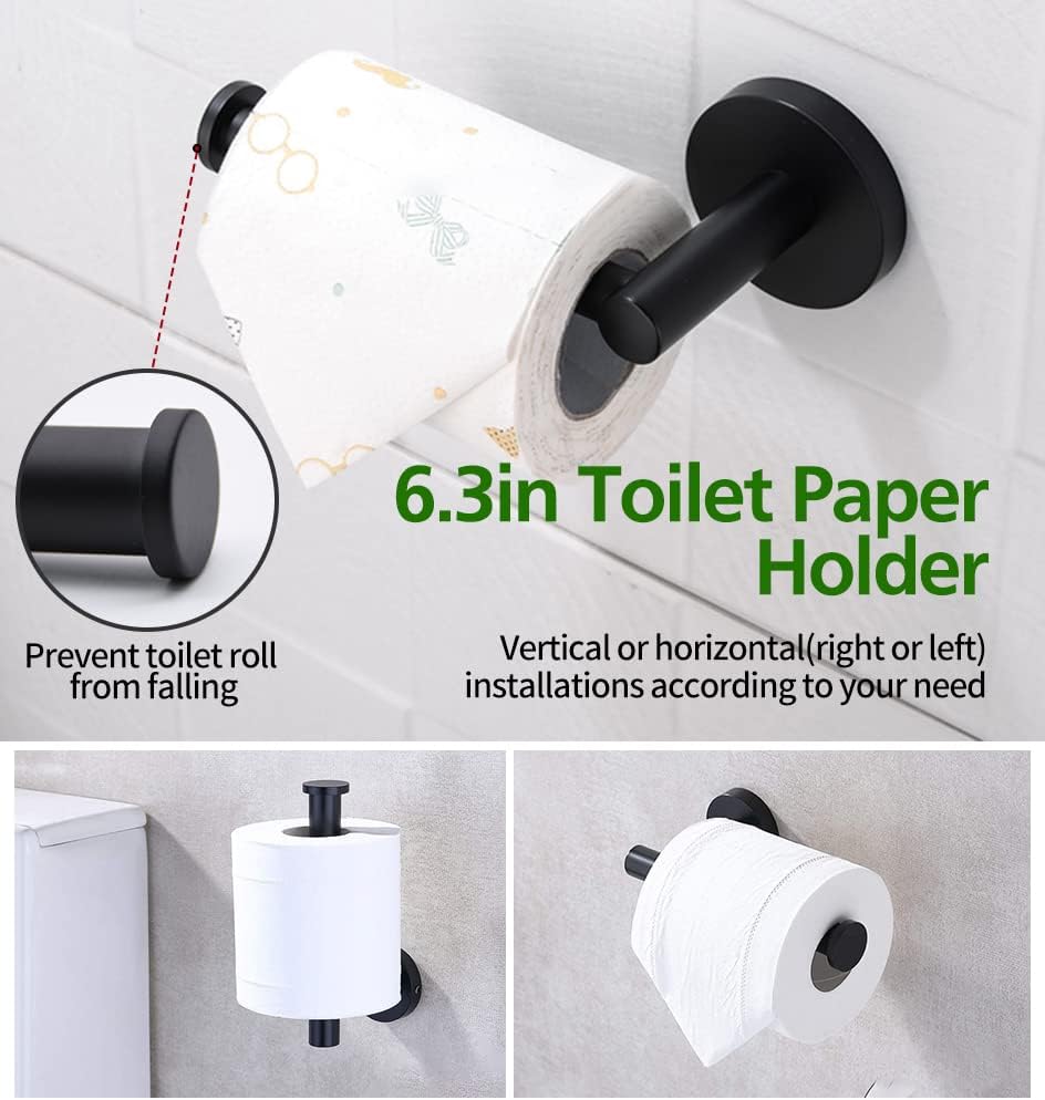 10pcs Matte Black Retractable Bathroom Hardware Set,