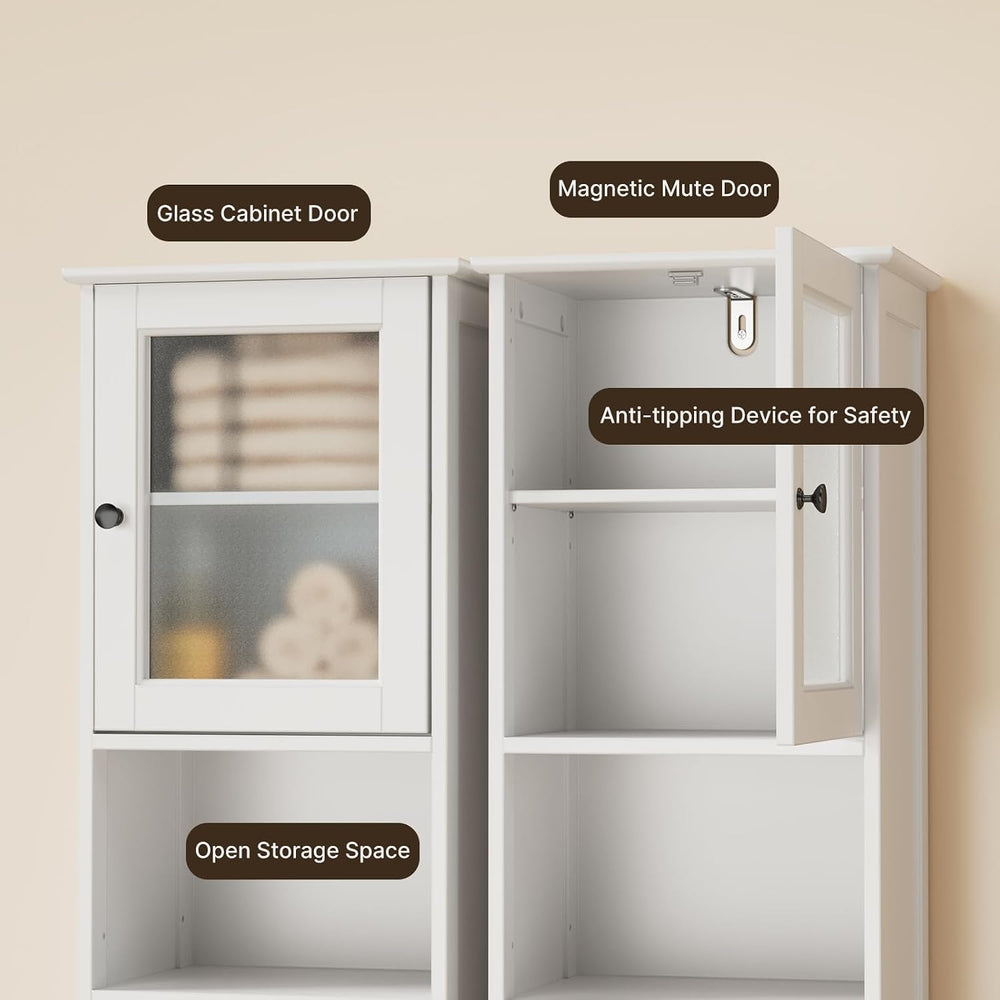 Gizoon 67.1" Tall Bathroom Storage Cabinet with Adjustable Shelves