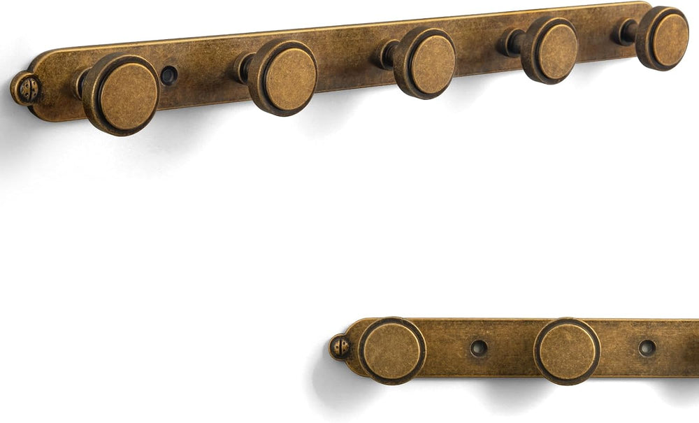 Goo-Ki 1 Pack Antique Brass Coat Rack Wall Mount Heavy Duty, Vintage Brass To...