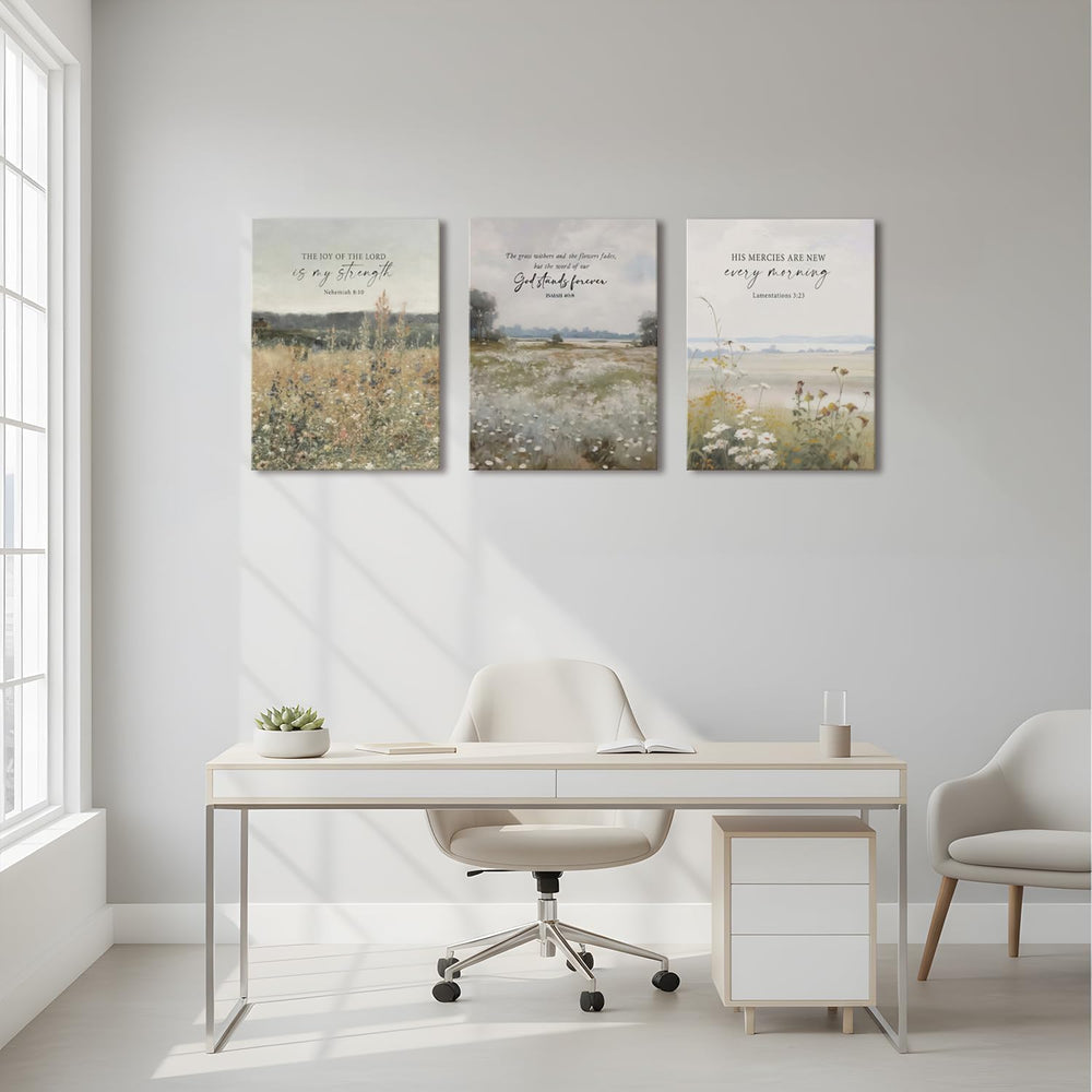 GJJXYCZF Christian Bible Verse Wall Art Jesus Scripture Floral Canvas Wall De...