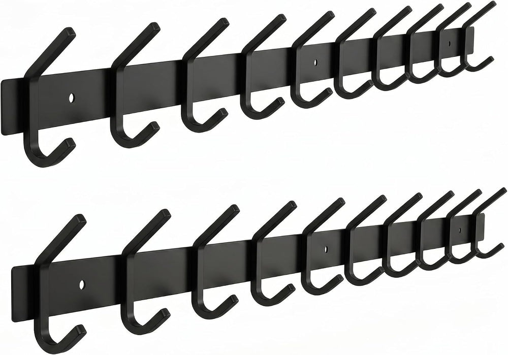Coat Rack Wall Mount – 30 Inch Stainless Steel Hook Rail with 10 Double Coat ...