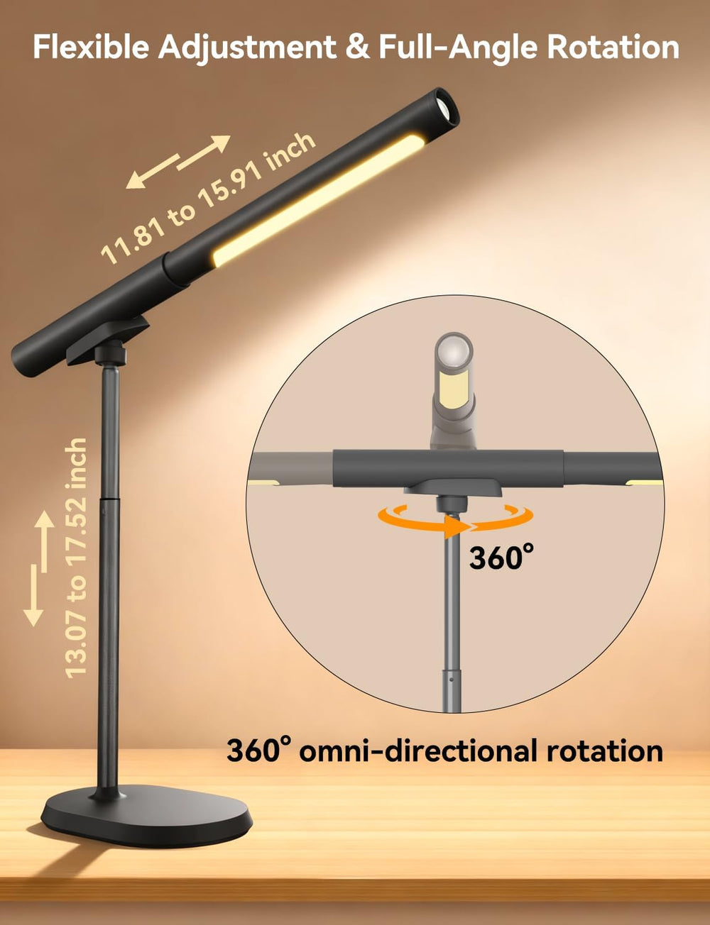 Cordless Desk Lamp, Magnetic LED Table Work Light with Dimmable Brightness