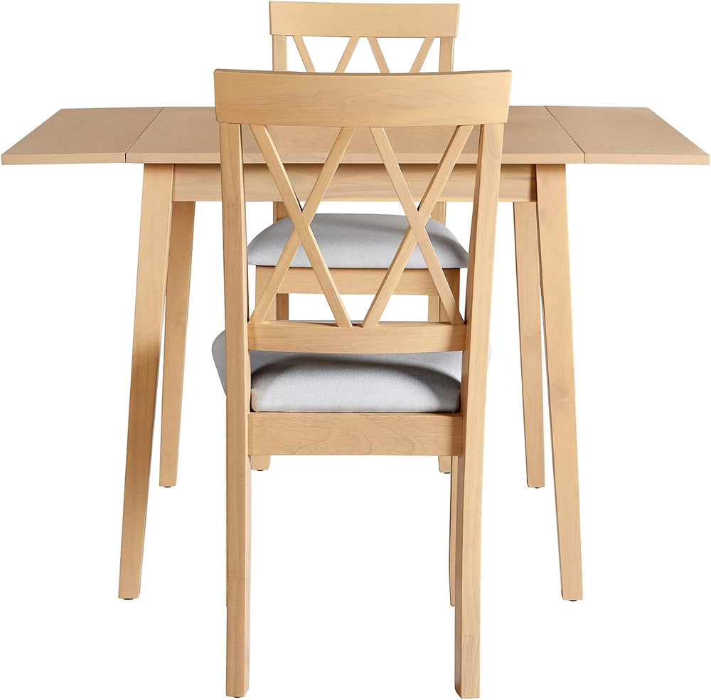 P PURLOVE 3 Piece Kitchen Dining Set, Wood Dining Table Set, Natural