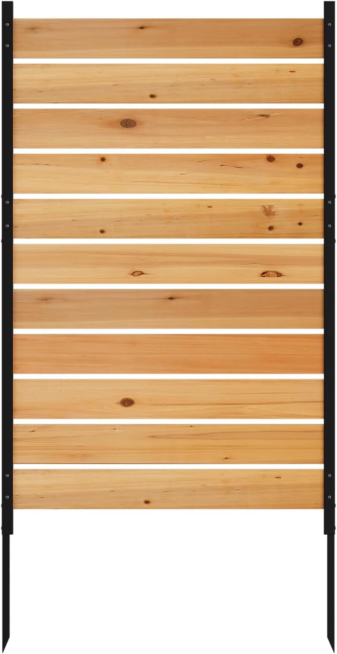No Dig Wood Privacy Screen Fence Panel, Outdoor DIY Decorative Wall
