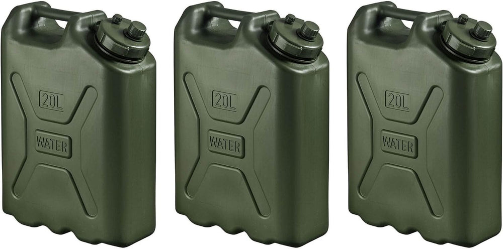 Scepter 3 Pack Portable Military Style Water Container, 5 Gallon, Green