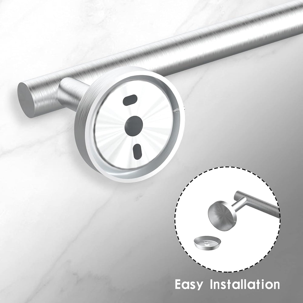 Newfun 24 Inch Brushed Nickel Bathroom Towel Holder, 2Pcs