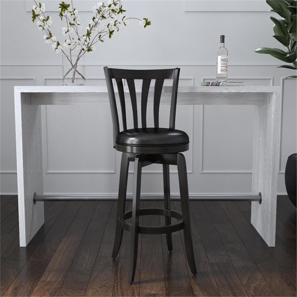 Hillsdale Savana Wood Bar Height Kitchen Stool, 29.5" High, Black