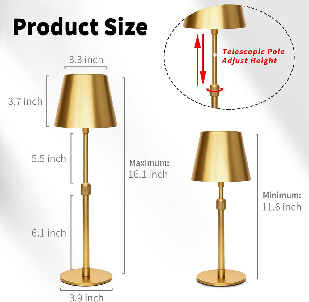 Mr.White Outdoor Waterproof Rechargeable Cordless Table Lamp with Telescopic ...