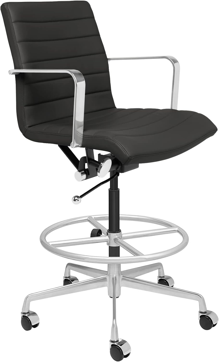 Laura Davidson Furniture SOHO II Ribbed Drafting Chair for Standing Desks, St...