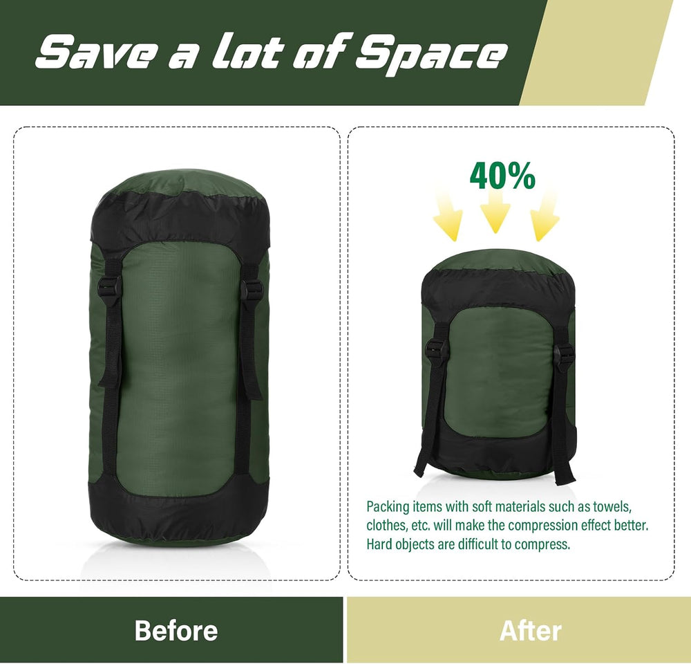 5 Pcs Compression Sacks for Backpacking 20l