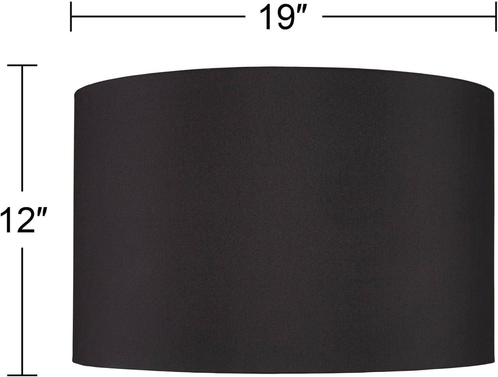 Imogene Extra Large Black Faux Silk Drum Lamp Shade 19x19x12 (Spider)