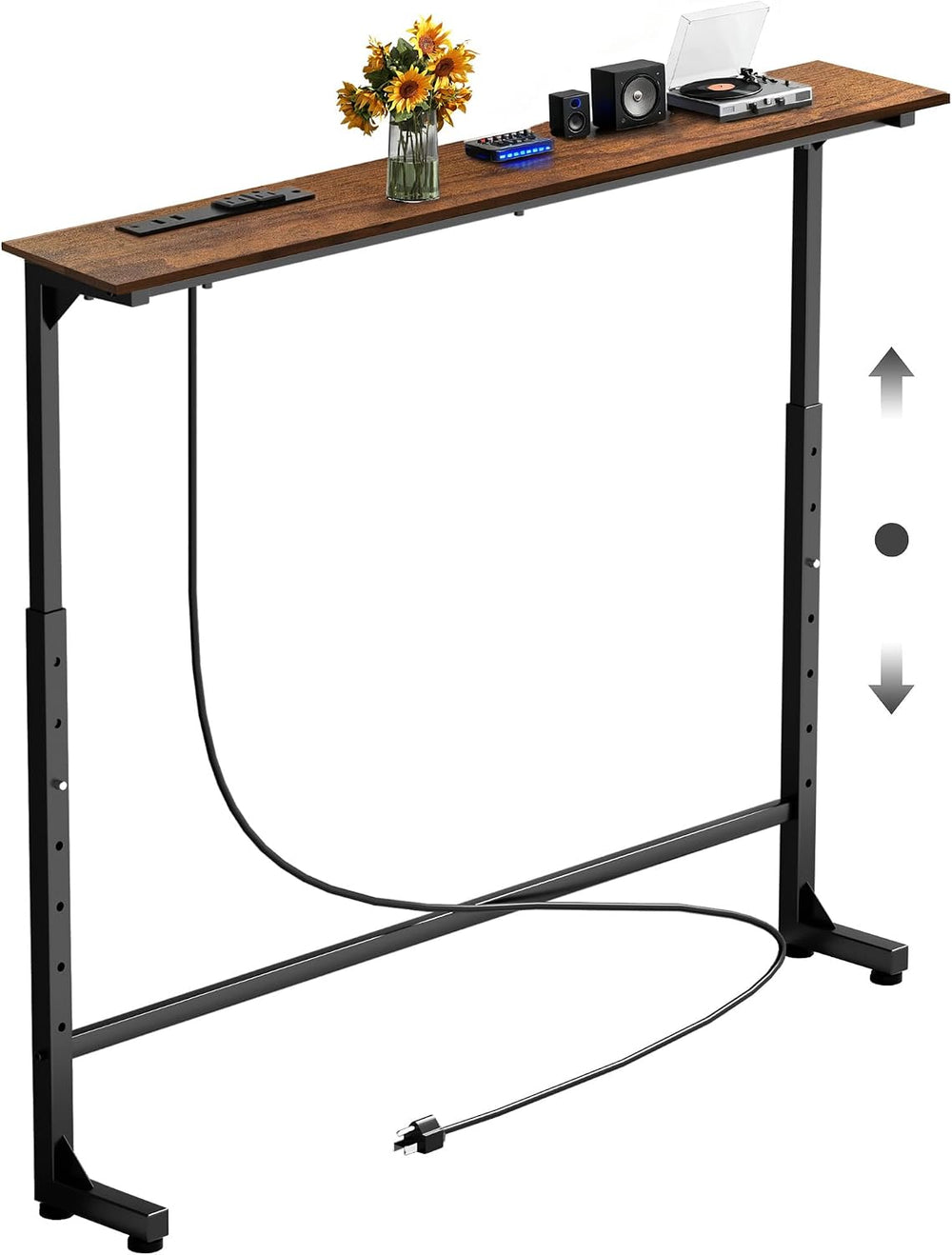 Keelian 35 inch Narrow Console Table,Adjustable Height Behind Sofa Table,Couc...