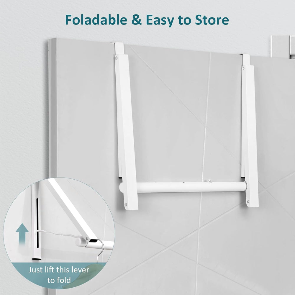 Optish Foldable Over The Door Clothes Hanger, Space Saving Small Clothes Rack...