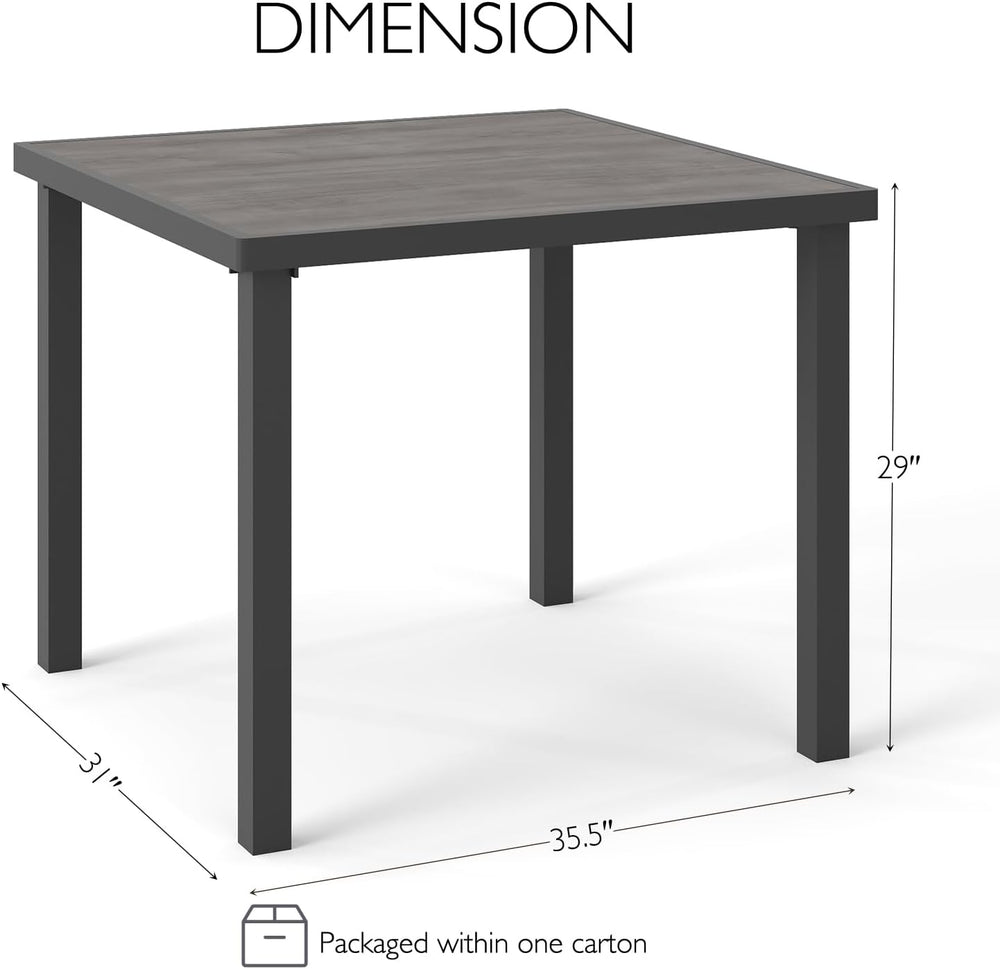Aluminum Outdoor Anti-Corrosion Dining Table, Black, 1 Pcs