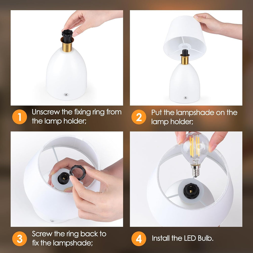 GGOYING Cordless Table Lamp, 5400mAH Battery Operated 4-Way Dimmable 2 Pack