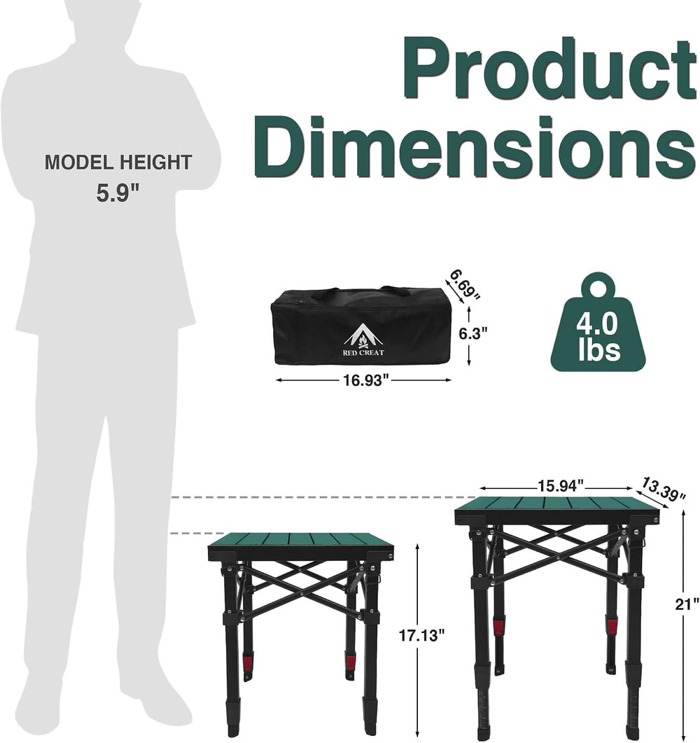Portable Folding Camping Table Lightweight with Adjustable Height