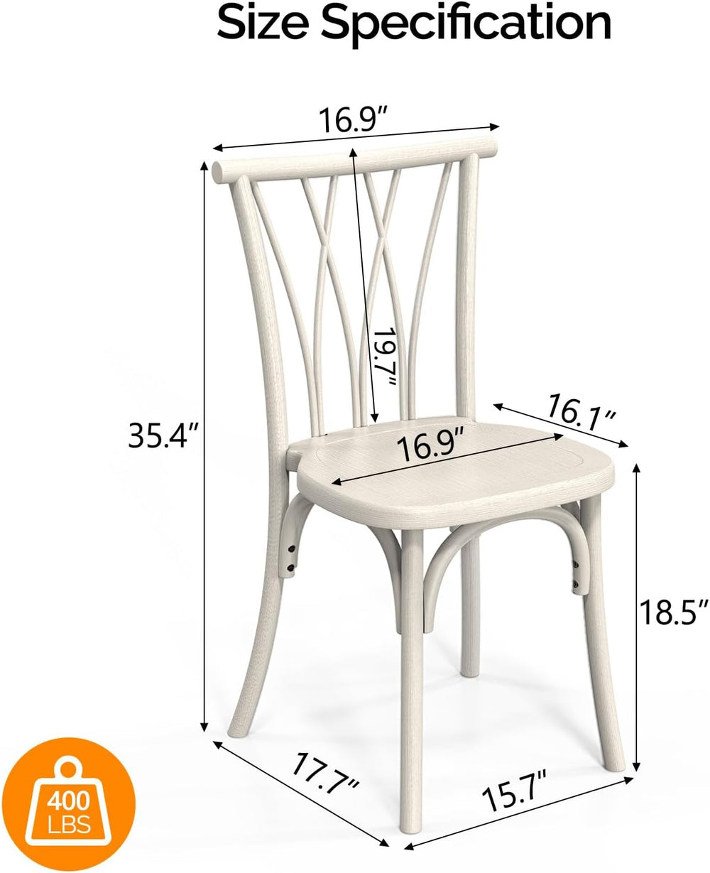 VINGLI Plastic Outdoor Dining Chairs Set of 2, Stackable Patio Dining Chairs ...