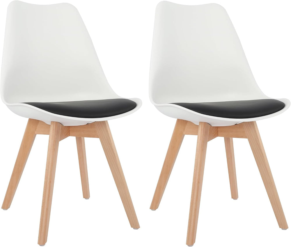 LSSBOUGHT Mid Century Modern Dining Chairs,Shell Lounge Plastic Side Chair wi...