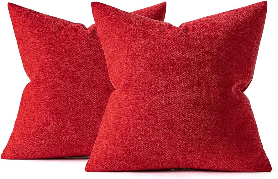 MIULEE Pack of 2 Red Decorative Christmas Pillow Covers 22x22 Inch