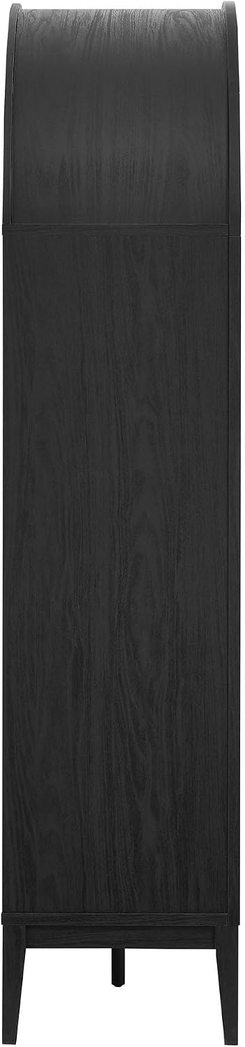 Modway Nolan Tall Arched Storage Display Cabinet in Black - 74 Inch Arch Book...