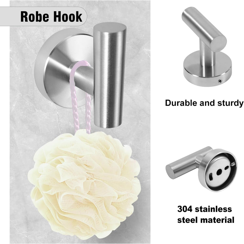 5 Piece Modern Style Wall Mounted Bathroom Hardware Set