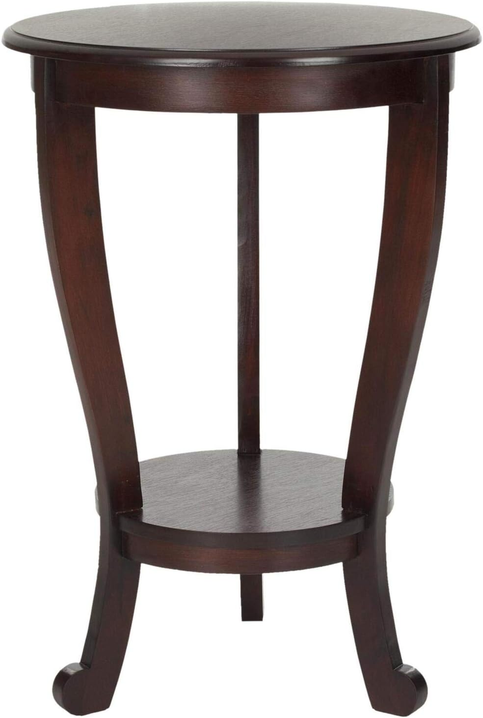 SAFAVIEH Mary Pedestal Wood Side Table, 18.1" Dark Cherry AMH5711D
