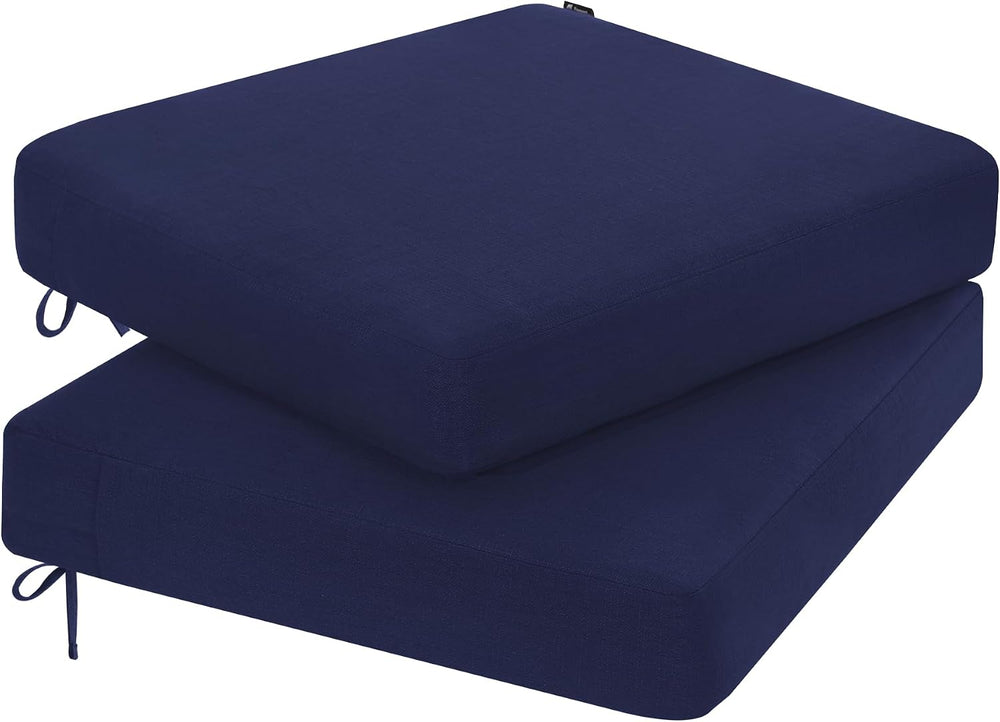 Favoyard 2-Packs Outdoor Chair Cushion, 22 x 22 x 3 Inch, Rainproof, Blue