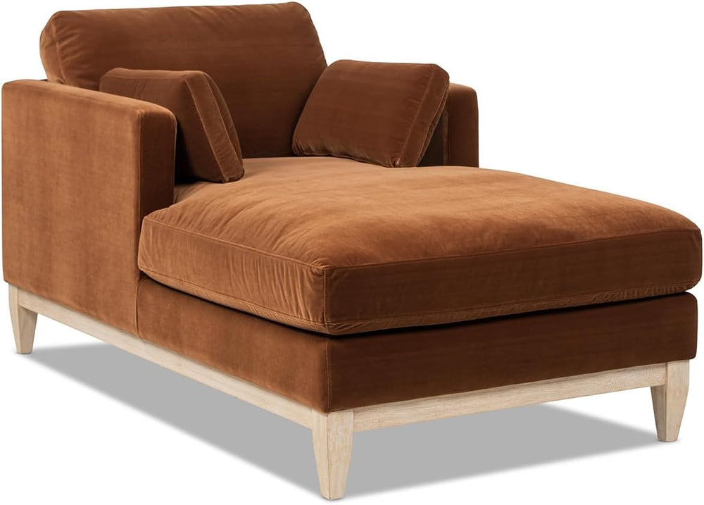 Jennifer Taylor Home Knox 65" Modern Farmhouse Chaise Lounge Chair, Burn...