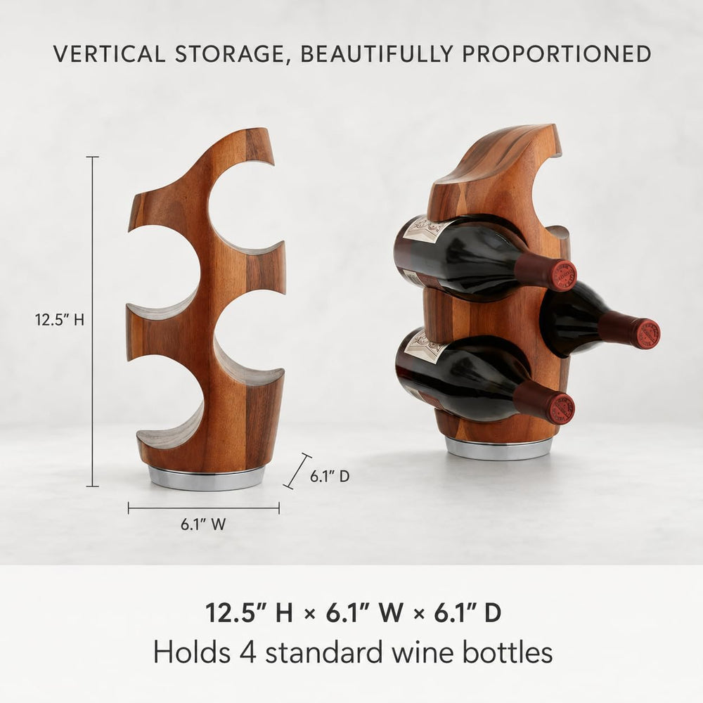 nambe Vie Wine Rack | Countertop Wine Rack 4 Bottle | Wine Bottle Holder for ...