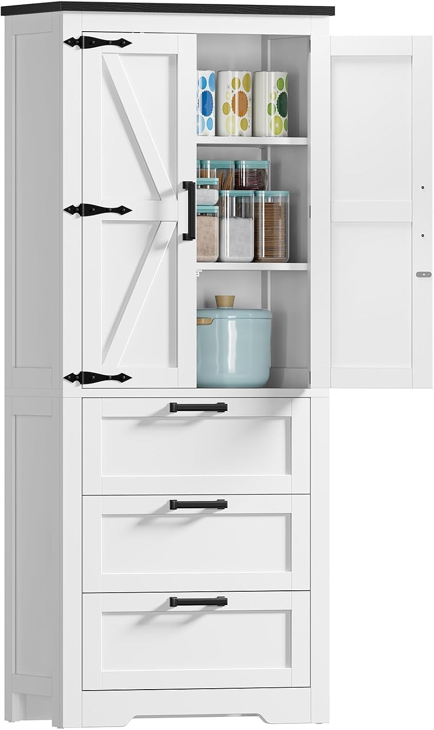 TEENFON Storage Cabinet with Doors & Adjustable Shelf