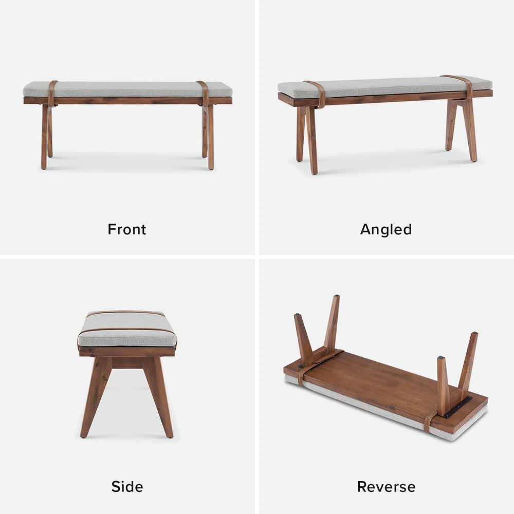 mopio Ted Bench, End of Bed, Solid Wood, Mid-Century Modern, Acacia