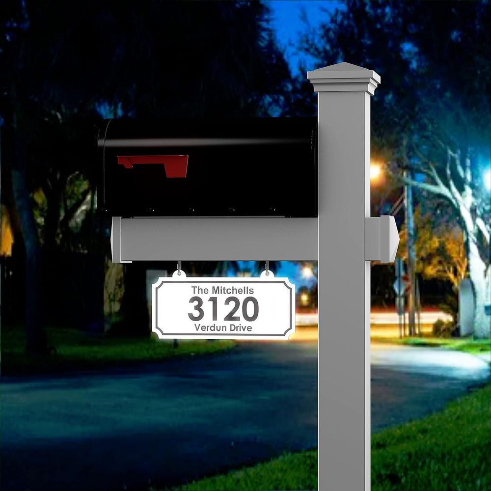 4Ever Products White Vinyl Mailbox Post System with Black Steel Mailbox