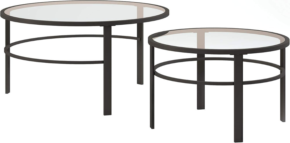 Henn&Hart 36" Modern Coffee Table, Black