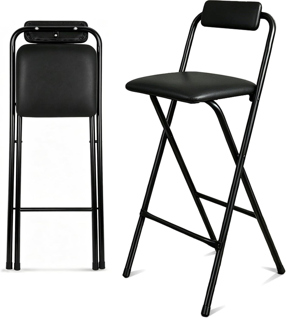 Folding Stool with Back,1Pcs Tall Foldable Stool 29.5 Inch