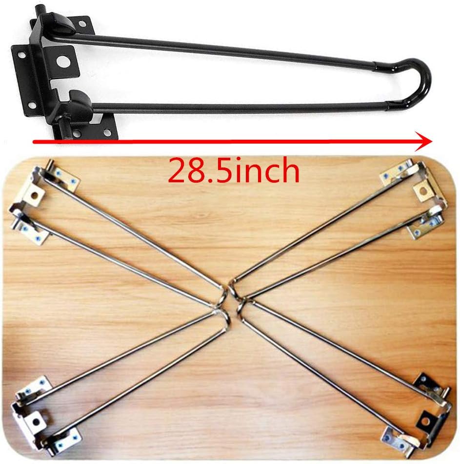 4Pcs 28.5'' Folding Hairpin Table Legs Solid Iron Heavy Duty Easy Ins...