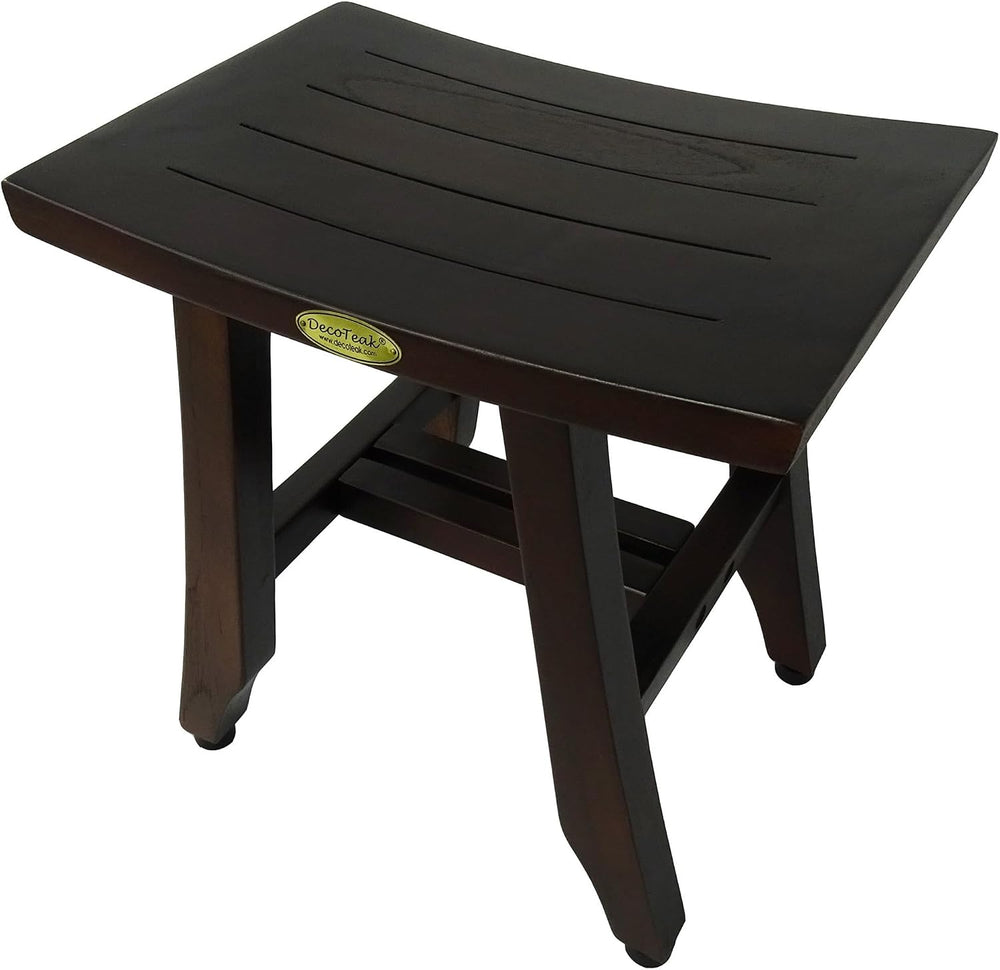 DecoTeak Satori 14" Teak Shower Shaving Foot Rest with Adjustable Feet