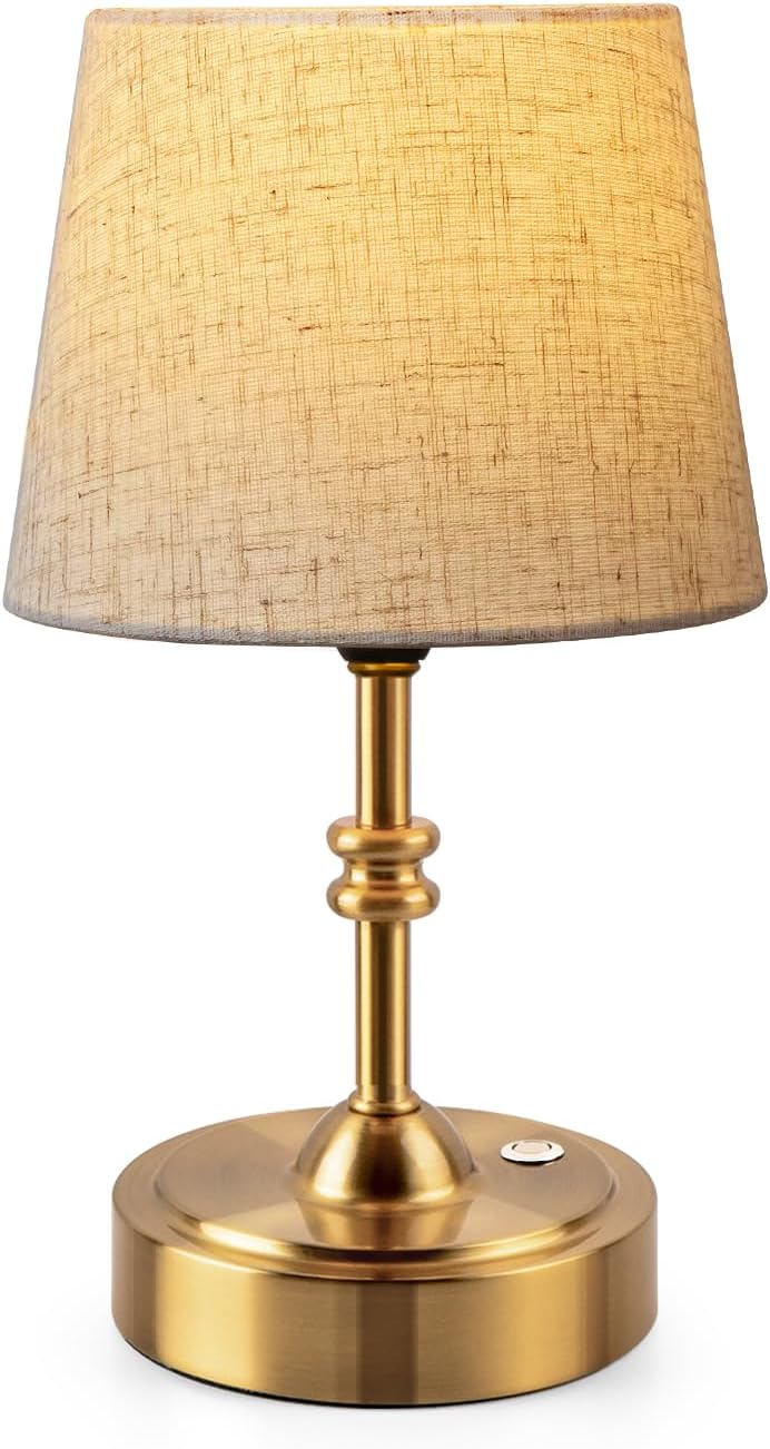 ONEWISH Small Cordless Lamp, Battery Operated Table lamp Dimmable, 4000mAh Re...