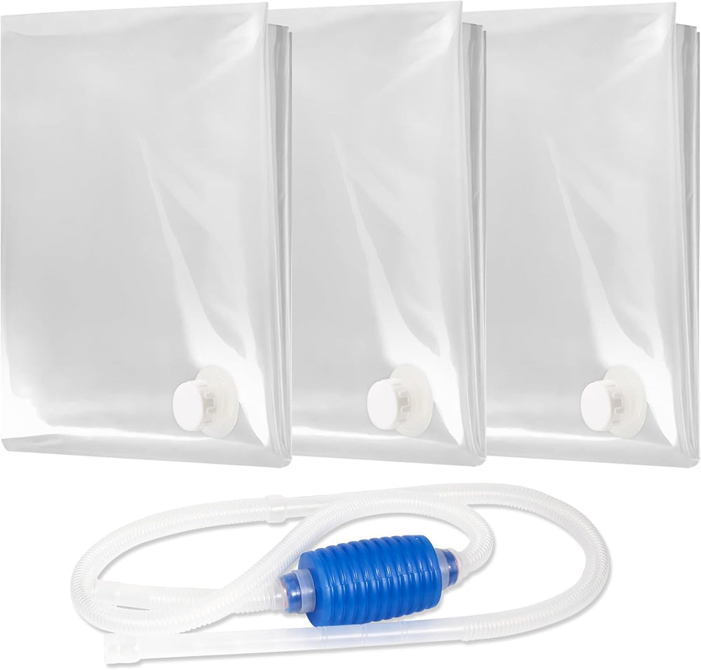 Emergency Drinking Water Storage 45 Gallon 3 Pack, Food-Grade Bathtub Bladder...
