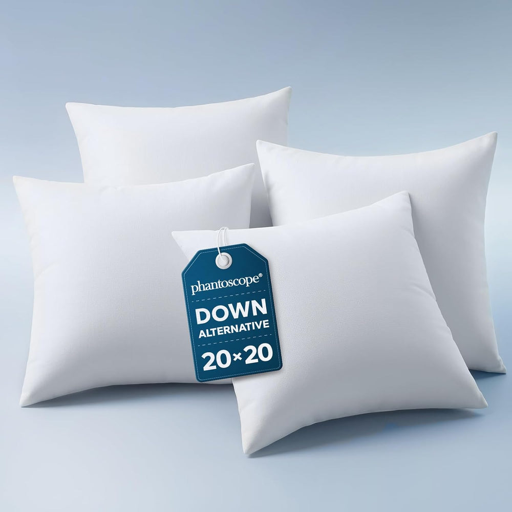 Phantoscope 20x20 Pillow Inserts, Decorative Throw Pillow Bed Couch 4 Pack