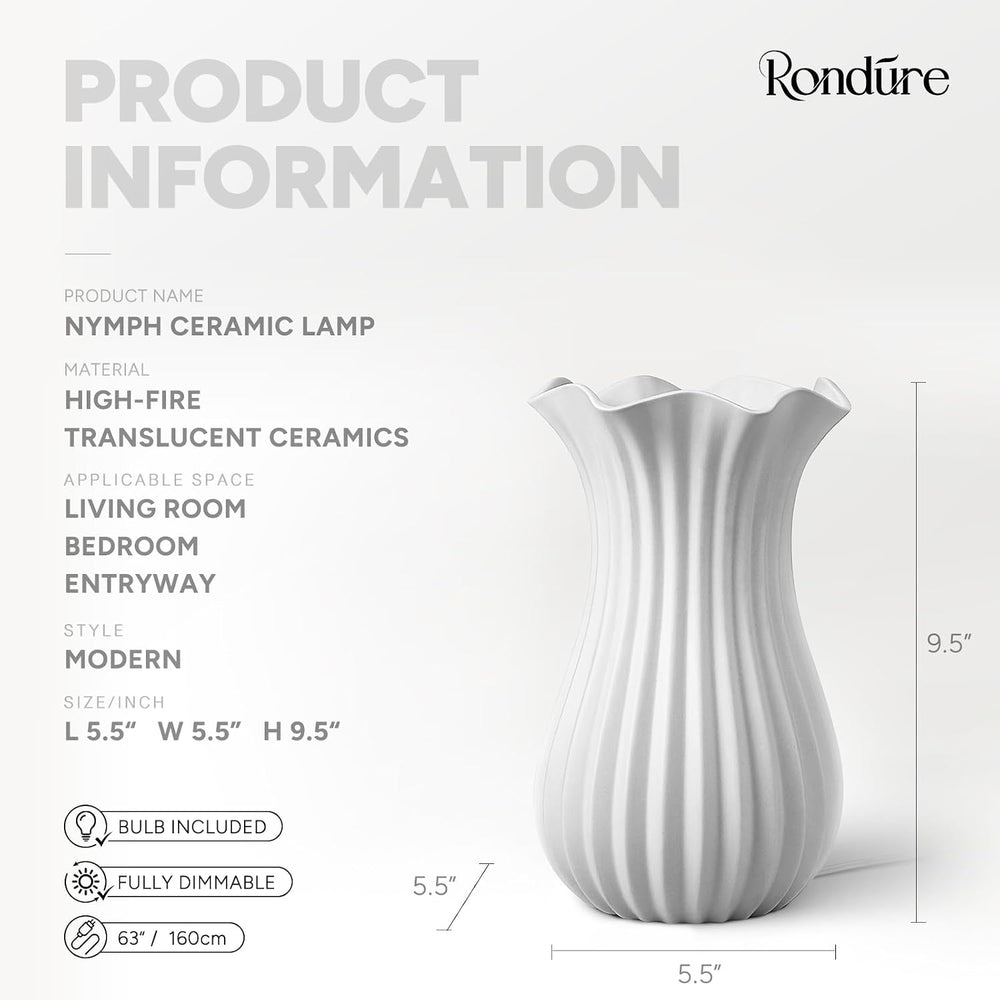 RONDURE Modern Ceramic Decorative Table Lamp Living Room Bedroom Bedside