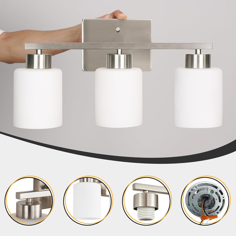 FonmYim Brushed Nickel Bathroom Light Fixtures Vanity Lights Over Mirror
