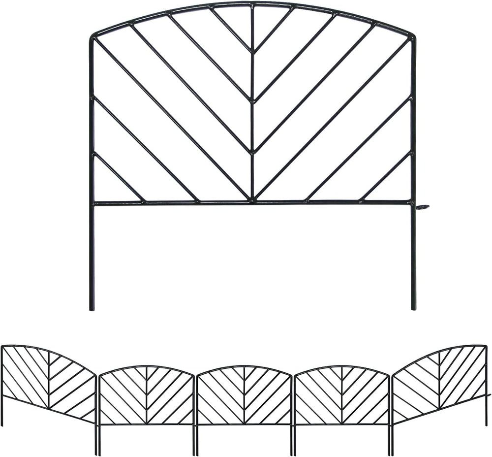 5Pack Decorative Fence 17in x 7.9ft Garden Metal Fence Rustproof Outdoor Land...
