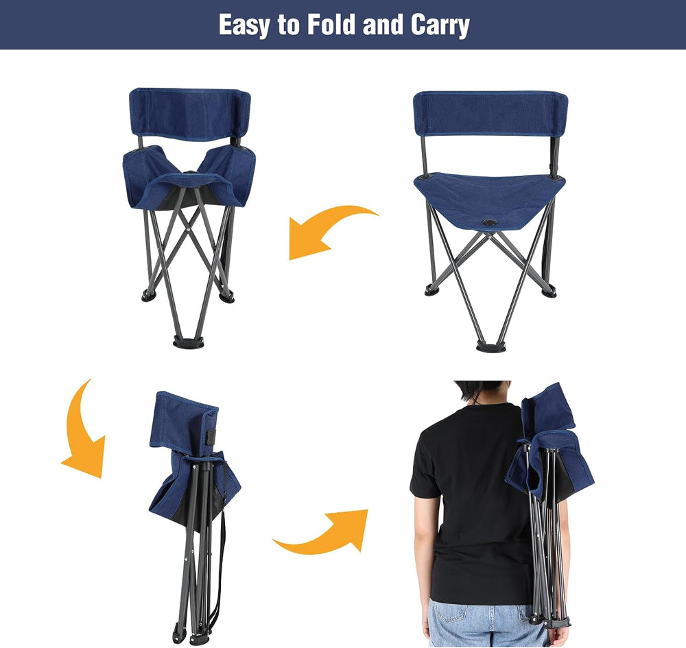REDCAMP 2 Pack Tripod Chairs for Adults, Folding Lightweight Portable Golf Ch...